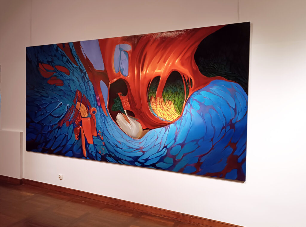 Obrazy z serii "Przenikliwość" -malowane z wyobraźni bez planowania i szkiców.